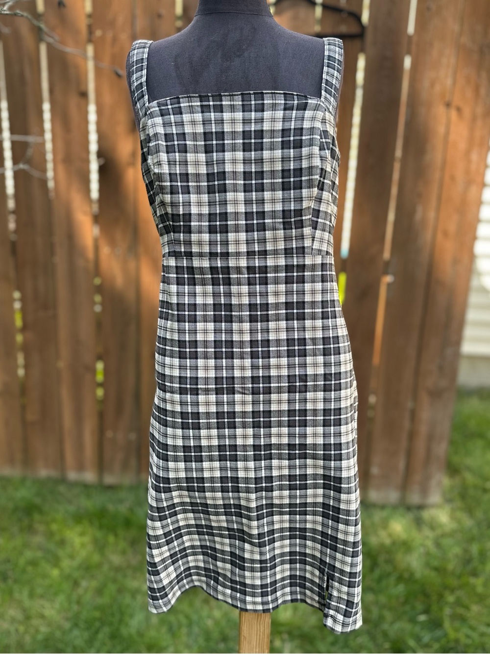 Hollister Black and White Plaid Mini Dress